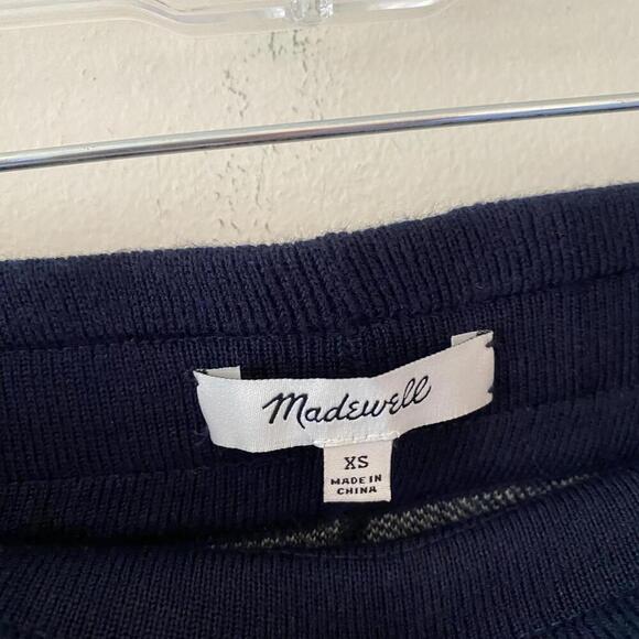 MADEWELL navy and white polka dot straight leg knit pant - Picture 3 of 6